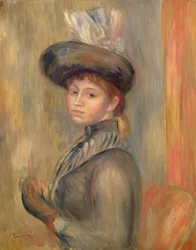Girl in Grey-blue, Putting on her Glove, c.1889